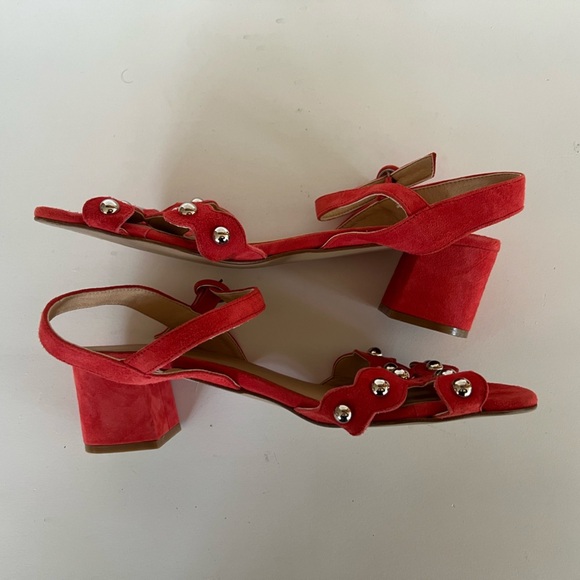 Anthropologie Mary Red Studded Heeled Sandals, size 41 / 10 - Picture 8 of 10